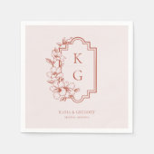 Serviette En Papier Minimal moderne | Mariage de monogramme (Devant)