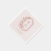 Serviette En Papier Minimal moderne | Mariage de monogramme (Coin)