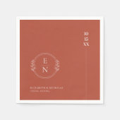 Serviette En Papier Minimal moderne | Serviettes Mariage Monogrammes (Devant)