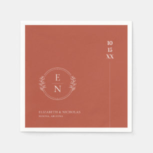 Serviette En Papier Minimal moderne   Serviettes Mariage Monogrammes