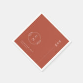 Serviette En Papier Minimal moderne | Serviettes Mariage Monogrammes (Coin)