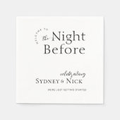 Serviette En Papier Minimal moderne | Soirée avant le dîner de répétit (Devant)