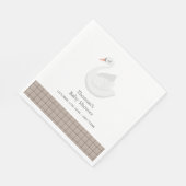 Serviette En Papier Minimal moderne Swan Plaid En vichy Baby shower ga (Coin)