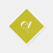 Serviette En Papier Minimal, Monogramme, Limette, Mariage (Coin)