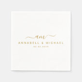 Serviette En Papier Minimal, Monogramme, Police d'écriture manuscrite, (Devant)