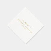 Serviette En Papier Minimal, Monogramme, Police d'écriture manuscrite, (Coin)