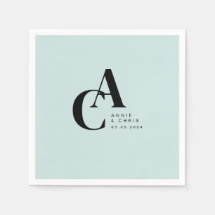 Serviette En Papier Minimal, Monogramme, Police d'écriture manuscrite,