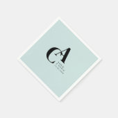 Serviette En Papier Minimal, Monogramme, Police d'écriture manuscrite, (Coin)