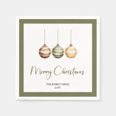 Serviette En Papier Minimal Neutral Christmas Tree Personalized Napkin (Devant)