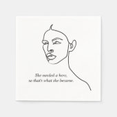 Serviette En Papier Minimal Noir Elle Est Devenue Un Héros Inspiration (Devant)