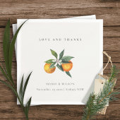 Serviette En Papier Minimal Orange Botanique Aimer Merci Mariage
