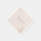 Serviette En Papier Minimal Terracotta Botanical Wedding Napkin (Coin)