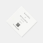 Serviette En Papier Minimal Wedding QR Code Photo Sharing Elegant (Coin)