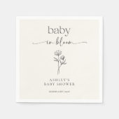 Serviette En Papier Minimal Wildflower Baby Shower Invitation (Devant)