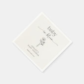 Serviette En Papier Minimal Wildflower Baby Shower Invitation (Coin)