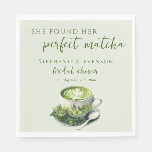 Serviette En Papier Minimale Elle A Trouvé Sa Fête des mariées Parfait (Devant)