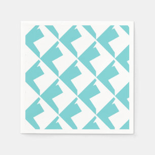 Serviette En Papier Minimalisme Art Abstrait Bleu Blanc