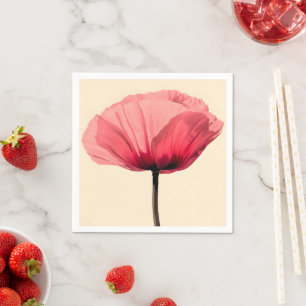 Serviette En Papier Minimalisme de fleurs de Poppy Pastel
