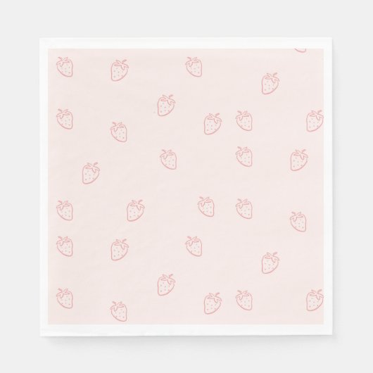 Serviette En Papier Minimalisme de la fraise (Devant)