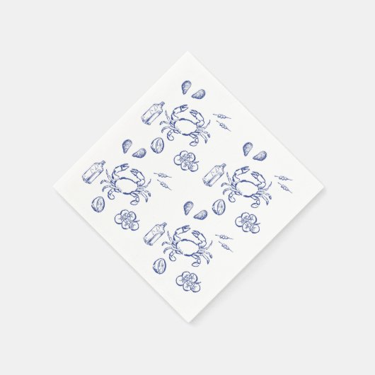 Serviette En Papier Minimalisme des aliments marins (Coin)