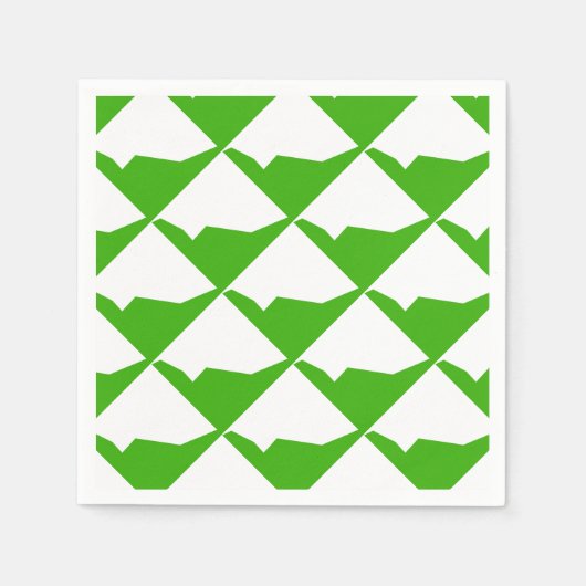 Serviette En Papier Minimalisme Vert Blanc (Devant)