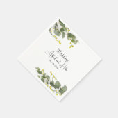 Serviette En Papier Minimalismode flores de mimosa (Coin)