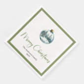 Serviette En Papier Minimalist Bohemian Christmas Scene Holiday Napkin (Coin)
