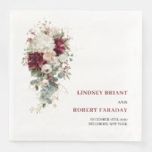 Serviette En Papier Minimalist Boho Burgundy Gold Rose Paper Napkins (Devant)