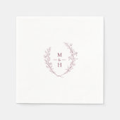 Serviette En Papier Minimalist Botanical Monogram Wedding Party (Devant)