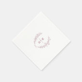 Serviette En Papier Minimalist Botanical Monogram Wedding Party (Coin)