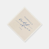 Serviette En Papier Minimalist Classic Blue Chic Bridal Shower Custom (Coin)