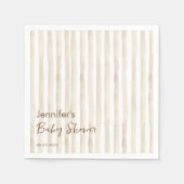 Serviette En Papier Minimalist Cream Vertical Stripe Rustic Baby (Devant)