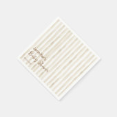 Serviette En Papier Minimalist Cream Vertical Stripe Rustic Baby (Coin)