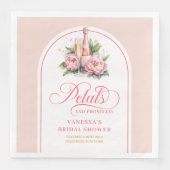 Serviette En Papier Minimalist Gold Script Petals and Prosecco Napkins (Devant)
