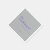 Serviette En Papier Minimalist Lavender Silver Simple Swash Wedding (Coin)