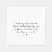 Serviette En Papier Minimalist Love Note Modern Wedding (Devant)