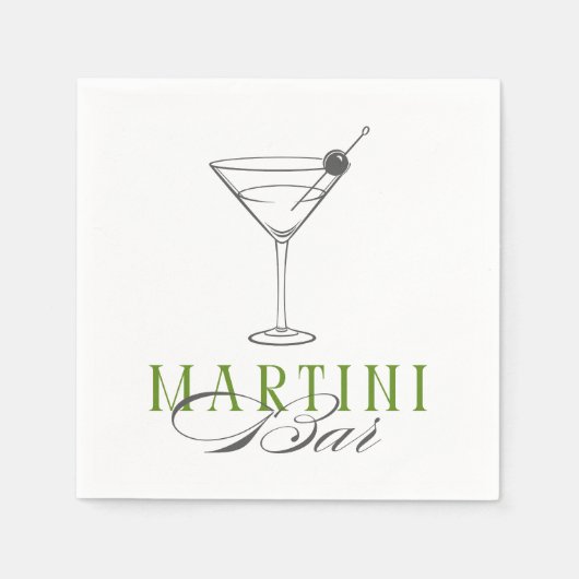 Serviette En Papier Minimalist Martini Bar Cocktail Napkin (Devant)