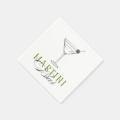 Serviette En Papier Minimalist Martini Bar Cocktail Napkin (Coin)