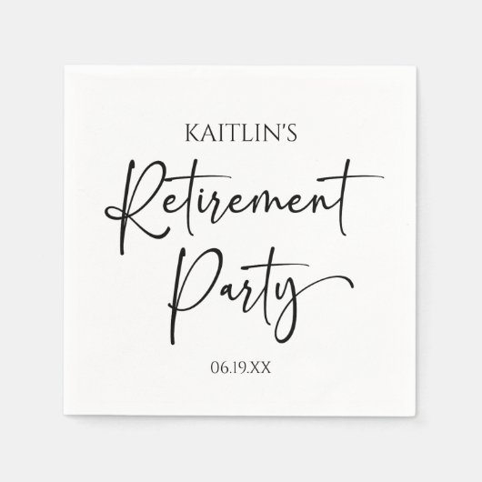 Serviette En Papier Minimalist Modern Elegant Retirement Party (Devant)