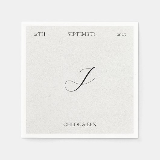 Serviette En Papier Minimalist, Personalized Napkins (Devant)