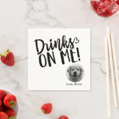 Serviette En Papier Minimalist Pet Photo Boissons sur moi pour animal  (En situation)