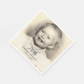 Serviette En Papier Minimalist Photo 70th Birthday (Coin)