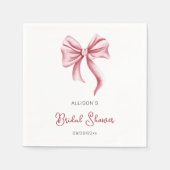Serviette En Papier Minimalist Pink Bow Bridal Shower (Devant)