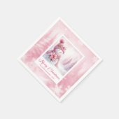 Serviette En Papier Minimalist Pink Snowman Kids Winter Forest Pinkmas (Coin)