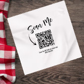 Serviette En Papier Minimalist QR Code Scan Me Restaurant Custom