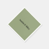 Serviette En Papier Minimalist Sage Green Wedding Napkins (Coin)