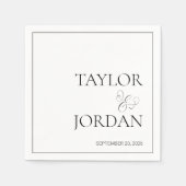 Serviette En Papier Minimalist Serif Typography Script Wedding Custom (Devant)