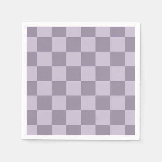 Serviette En Papier Minimalist Soft Lavender Checkerboard Pattern  (Devant)