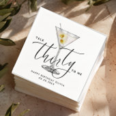 Serviette En Papier Minimalist “Talk Thirty to Me” Martini Glass 30th