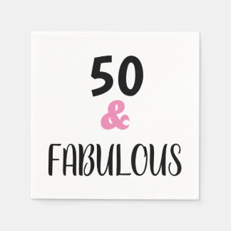 Serviette En Papier Minimaliste 50 Et Fabuleux Texte Fête Anniversaire